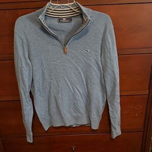 Vineyard Vines Men's Light Blue Zip-Up Sweater